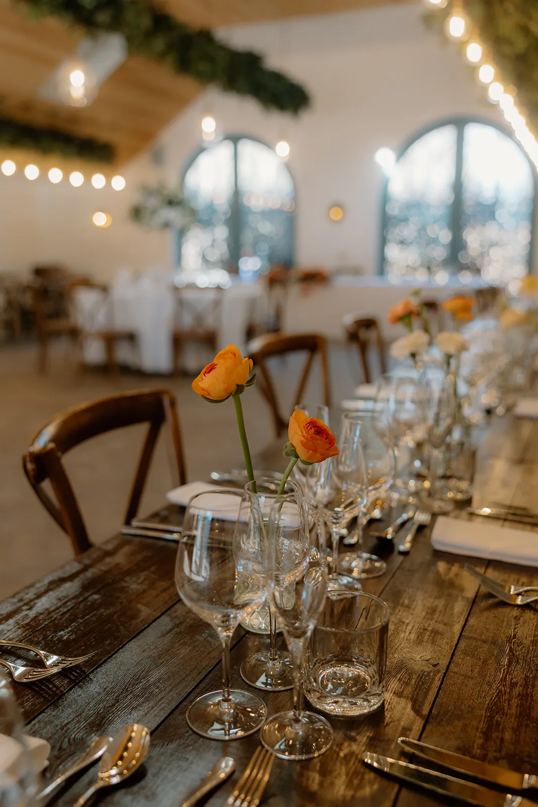 Wedding breakfast dishes at Broxmouth Courtyard.